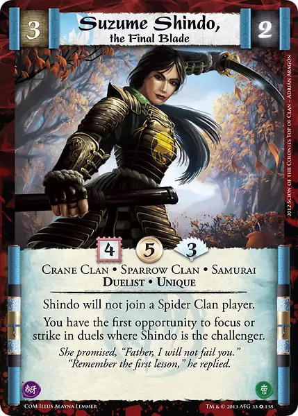 Suzume Shindo, the Final Blade