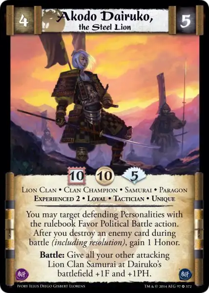 Akodo Dairuko, the Steel Lion • Experienced 2
