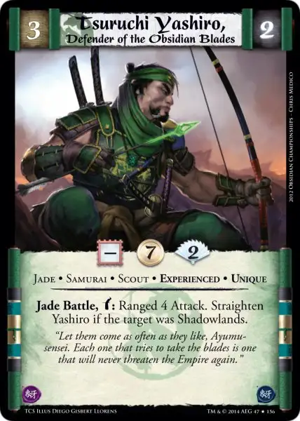 Tsuruchi Yashiro, Defender of the Obsidian Blades