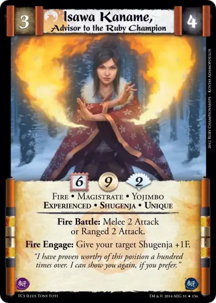 Isawa Kaname, Advisor to the Ruby Champion