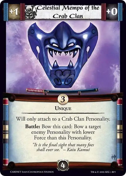 Celestial Mempo of the Crab Clan