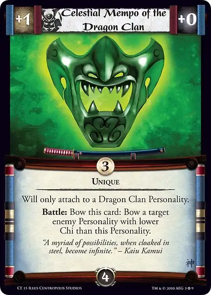 Celestial Mempo of the Dragon Clan