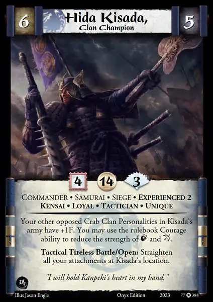 Hida Kisada, Clan Champion