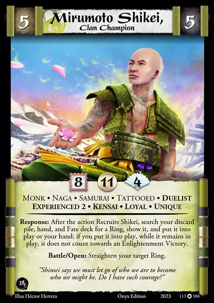 Mirumoto Shikei, Clan Champion