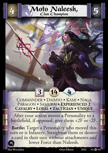 Moto Naleesh, Clan Champion