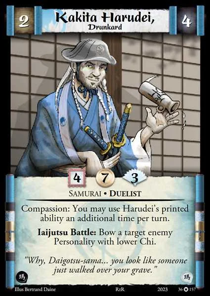 Kakita Harudei, Drunkard