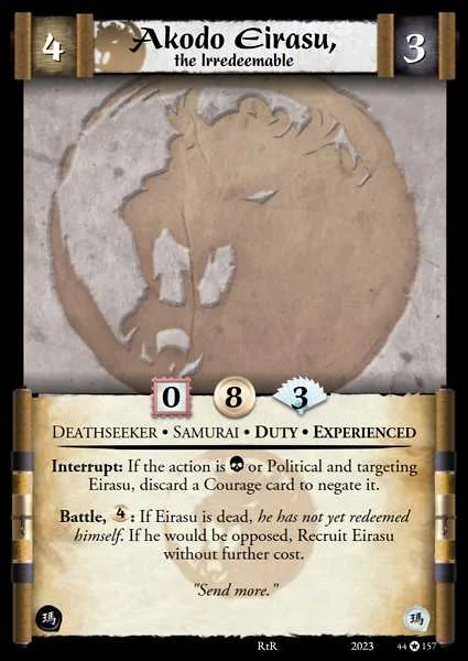 Akodo Eirasu, the Irredeemable • Experienced