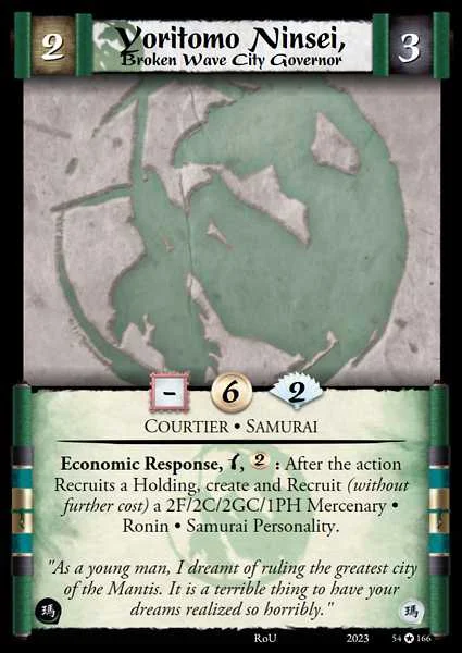 Yoritomo Ninsei, Broken Wave City Governor