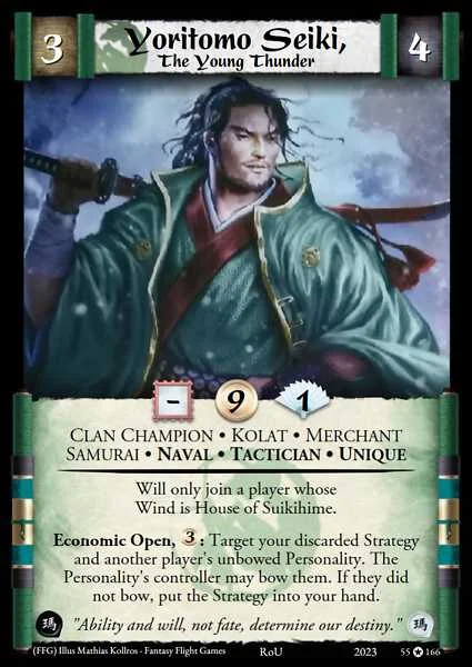 Yoritomo Seiki, Clan Champion