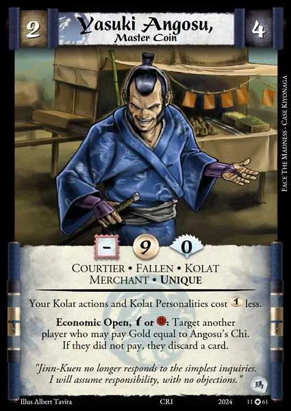 Yasuki Angosu, Master Coin