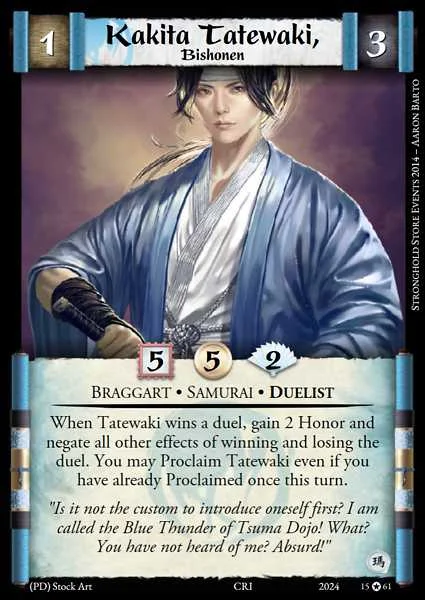 Kakita Tatewaki, Bishonen