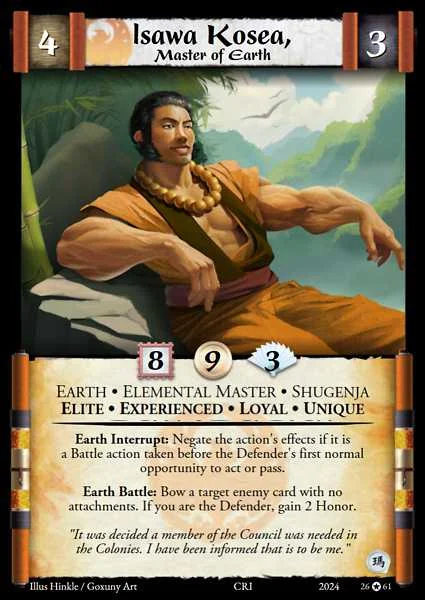 Isawa Kosea, Master of Earth