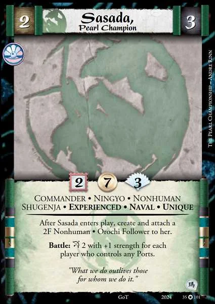 Sasada, Pearl Champion