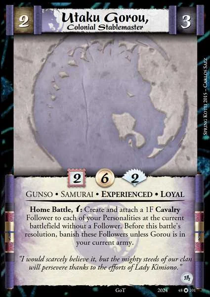 Utaku Gorou, Colonial Stablemaster