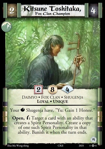 Kitsune Toshitaka, Fox Clan Champion