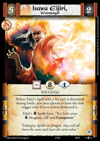 Isawa Eijiri, Warmonger