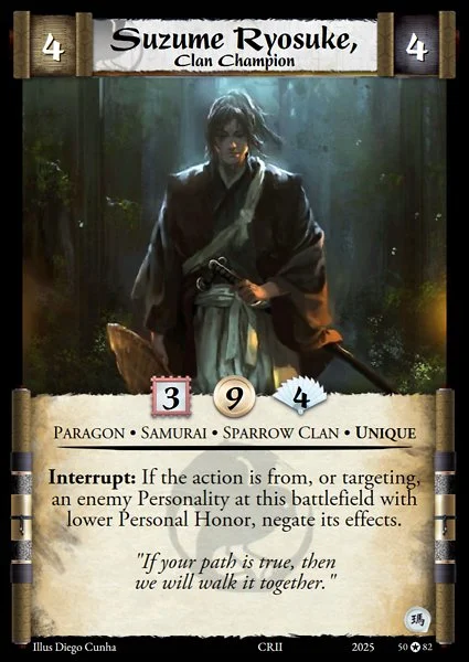 Suzume Ryosuke, Clan Champion