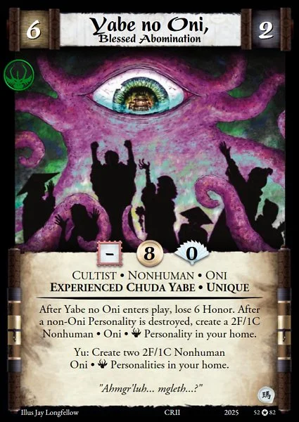 Yabe no Oni, Blessed Abomination