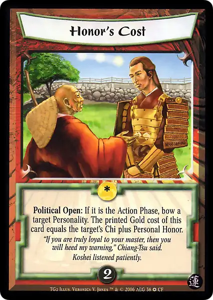 Honor's Cost