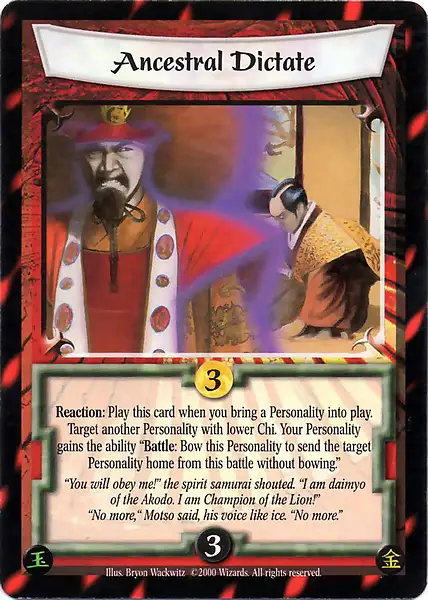 Ancestral Dictate