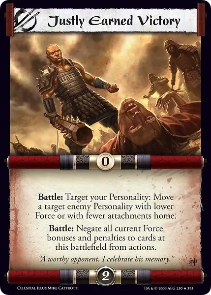 Justly Earned Victory