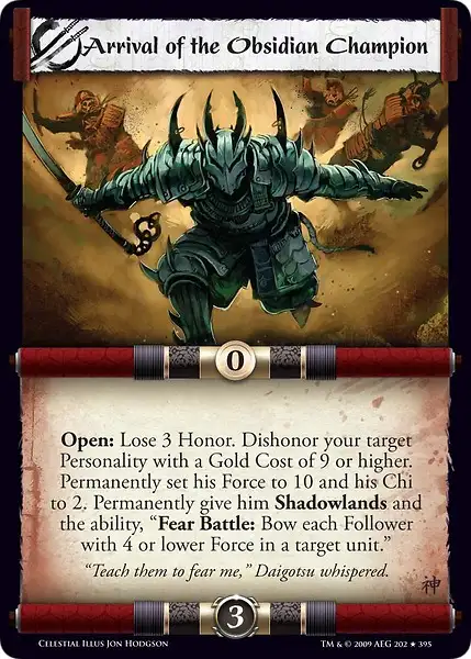 Arrival of the Obsidian Champion